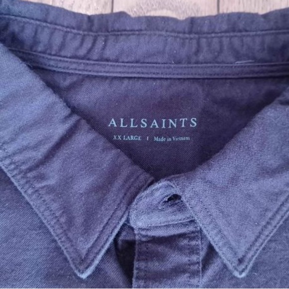 Men’s shirt by ALLSAINTS  - XXL - dark maroon colour - Picture 6 of 7